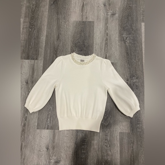 White H&M sweater with beading, size XS - Picture 9 of 10
